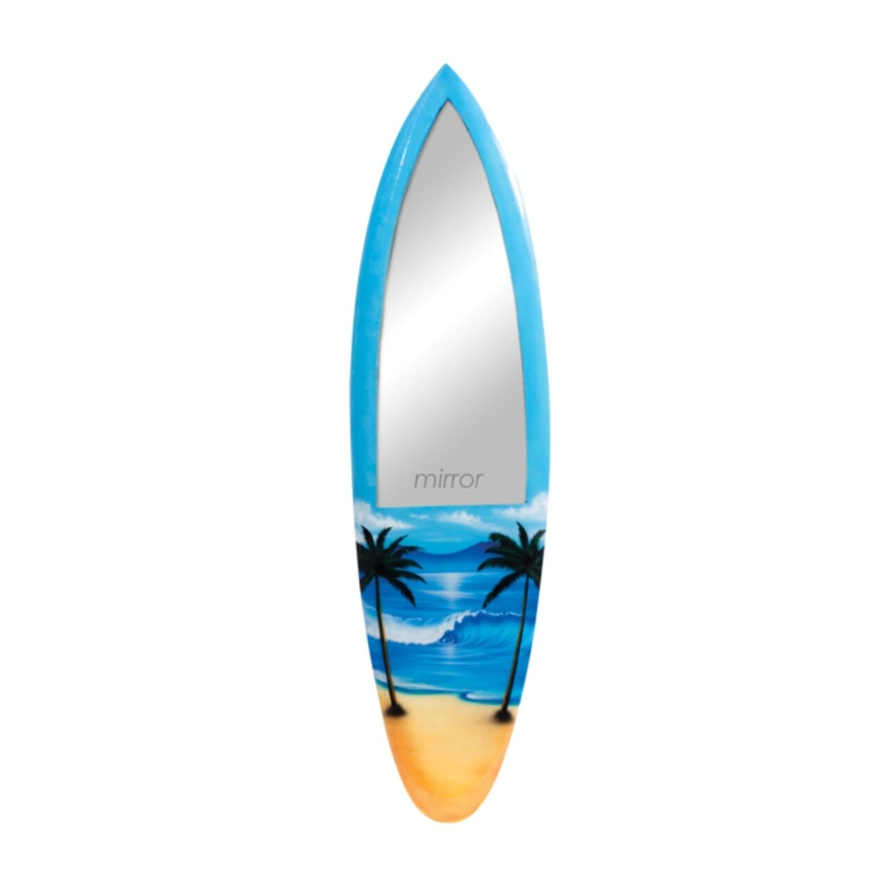 RAM Outdoor Decor Hand Painted Wooden Mirror Surfboard Wall Sign